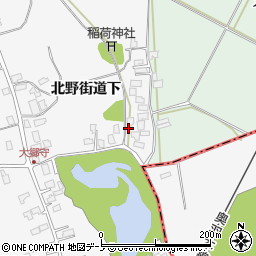 秋田県潟上市昭和大久保北野街道下76周辺の地図