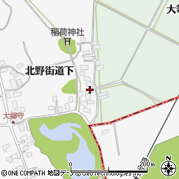 秋田県潟上市昭和大久保北野街道下74-4周辺の地図