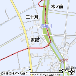 秋田県潟上市昭和八丁目家後周辺の地図