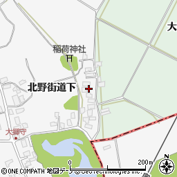 秋田県潟上市昭和大久保北野街道下70周辺の地図
