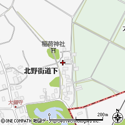 秋田県潟上市昭和大久保北野街道下64周辺の地図