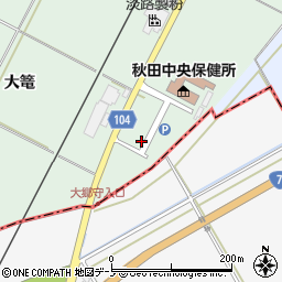 秋田県潟上市昭和乱橋中谷地周辺の地図