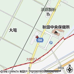 秋田県潟上市昭和乱橋大篭周辺の地図