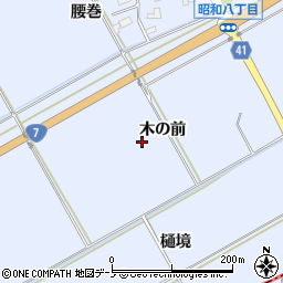 秋田県潟上市昭和八丁目木の前周辺の地図
