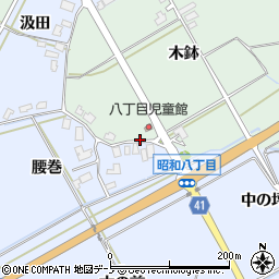 秋田県潟上市昭和乱橋（木鉢）周辺の地図