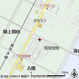 秋田県潟上市昭和乱橋古開周辺の地図