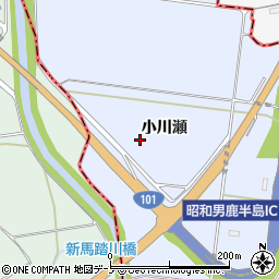 秋田県秋田市金足岩瀬（小川瀬）周辺の地図