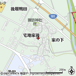 秋田県潟上市昭和乱橋宅地家後周辺の地図