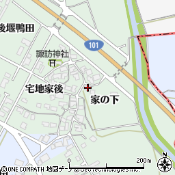秋田県潟上市昭和乱橋家の下周辺の地図