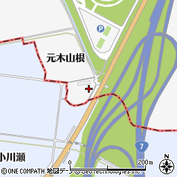 秋田県潟上市昭和大久保（元木山根）周辺の地図
