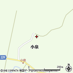 秋田県潟上市昭和豊川上虻川（曲り沢）周辺の地図