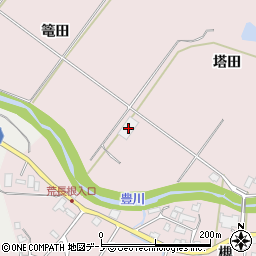 秋田県潟上市昭和豊川槻木塔田155周辺の地図