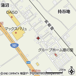 秋田県潟上市天王持谷地1-22周辺の地図