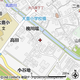 秋田県潟上市昭和大久保（槐川端）周辺の地図