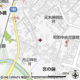 秋田県潟上市昭和大久保宮の前72周辺の地図