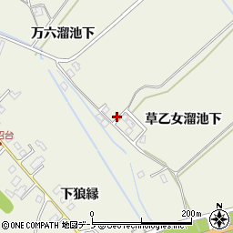 秋田県潟上市天王草乙女溜池下周辺の地図