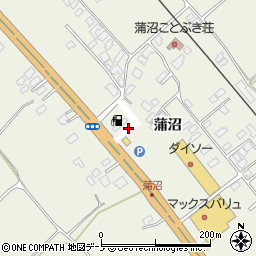 秋田県潟上市天王蒲沼周辺の地図