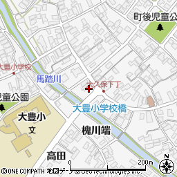 秋田県潟上市昭和大久保屋布周辺の地図