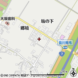 秋田県潟上市昭和豊川竜毛坂の下周辺の地図