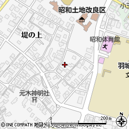 秋田県潟上市昭和大久保堤の上75周辺の地図