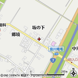 秋田県潟上市昭和豊川竜毛坂の下13周辺の地図