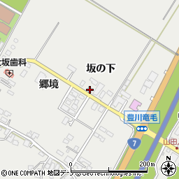 秋田県潟上市昭和豊川竜毛坂の下33-5周辺の地図