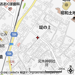 秋田県潟上市昭和大久保堤の上44周辺の地図