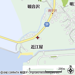 秋田県男鹿市船川港南平沢近江屋周辺の地図