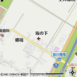秋田県潟上市昭和豊川竜毛坂の下33-7周辺の地図