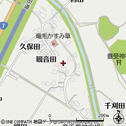 秋田県潟上市昭和豊川竜毛観音田32周辺の地図