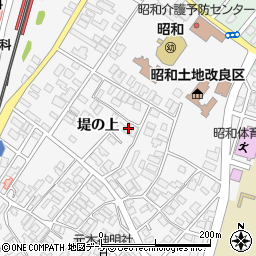 秋田県潟上市昭和大久保堤の上21周辺の地図