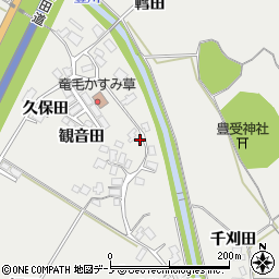 秋田県潟上市昭和豊川竜毛観音田34周辺の地図