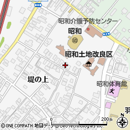 秋田県潟上市昭和大久保堤の上12周辺の地図
