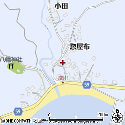 秋田県男鹿市船川港増川惣屋布37周辺の地図