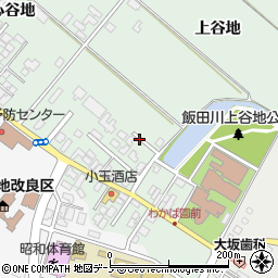 秋田県潟上市飯田川下虻川上谷地周辺の地図