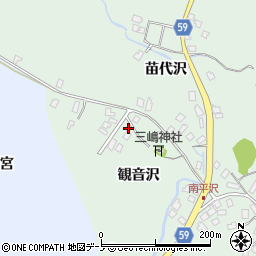 秋田県男鹿市船川港南平沢観音沢周辺の地図