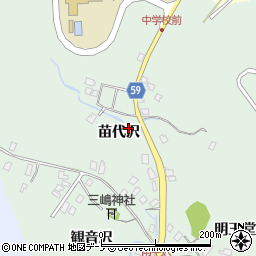 秋田県男鹿市船川港南平沢苗代沢周辺の地図