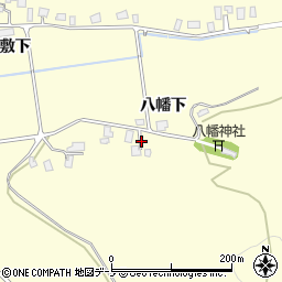秋田県潟上市昭和豊川山田（八幡下）周辺の地図