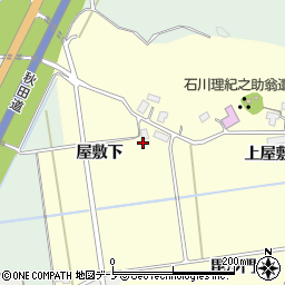 秋田県潟上市昭和豊川山田屋敷下周辺の地図