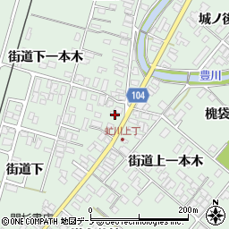 秋田県潟上市飯田川下虻川街道下136周辺の地図