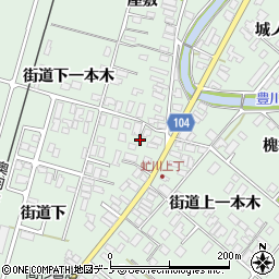 秋田県潟上市飯田川下虻川街道下一本木6周辺の地図