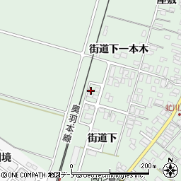 秋田県潟上市飯田川下虻川街道下110周辺の地図