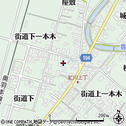 秋田県潟上市飯田川下虻川街道下一本木7周辺の地図