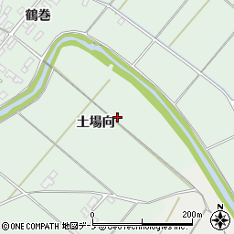 秋田県潟上市飯田川下虻川土場向周辺の地図