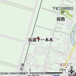 秋田県潟上市飯田川下虻川街道下一本木49-1周辺の地図