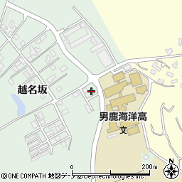 秋田県男鹿市船川港南平沢（越名坂）周辺の地図