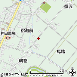 秋田県潟上市飯田川下虻川馬踏周辺の地図