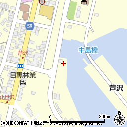 秋田県男鹿市船川港船川芦沢周辺の地図