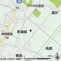 秋田県潟上市飯田川下虻川周辺の地図