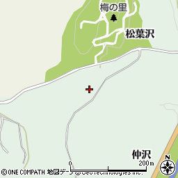 秋田県潟上市飯田川下虻川仲沢周辺の地図